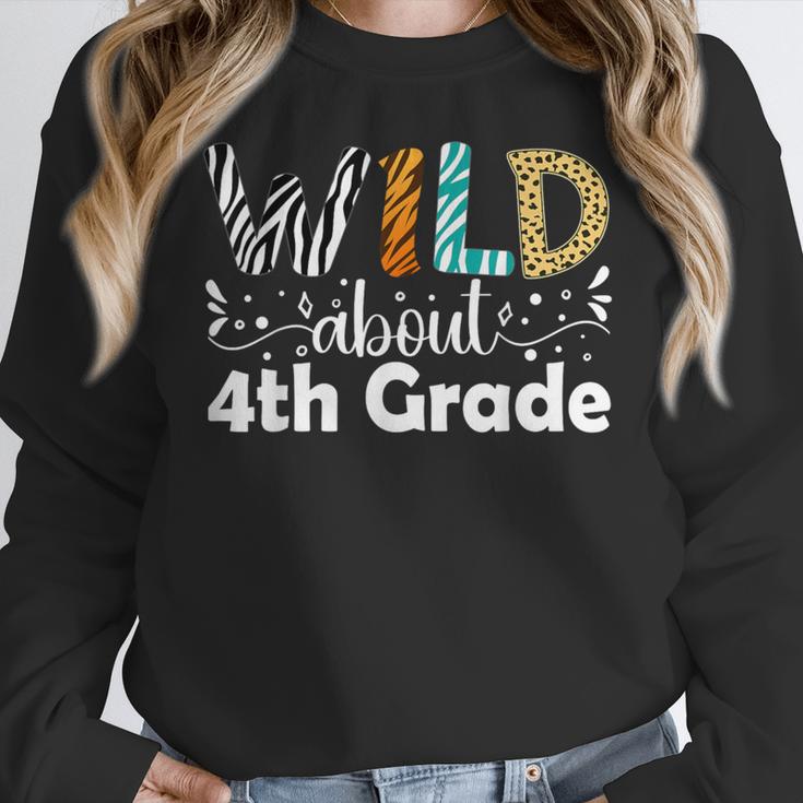 Wild About 4th Grade First Day Of School Teacher Student Women Crewneck Sweatshirt, First Grade Teacher Gifts, 4th Grade Teacher Gifts, funny design Wild About 4th Grade First Day Of School Teacher Student Women Crewneck Sweatshirt, First Grade Teacher Gifts, 4th Grade Teacher Gifts, funny design