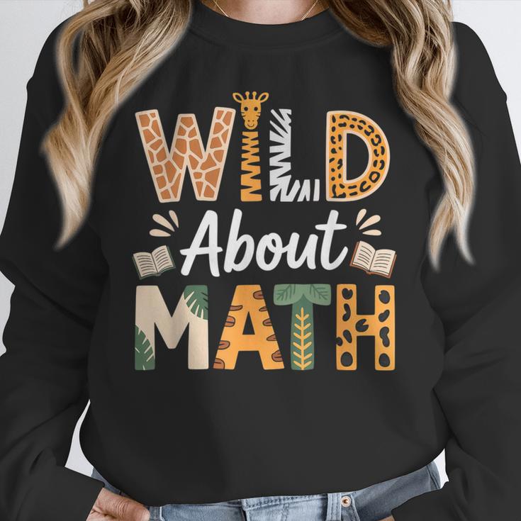 Wild About Math Cute Teacher Student Math Club Women Crewneck Sweatshirt, funny design Wild About Math Cute Teacher Student Math Club Women Crewneck Sweatshirt, funny design
