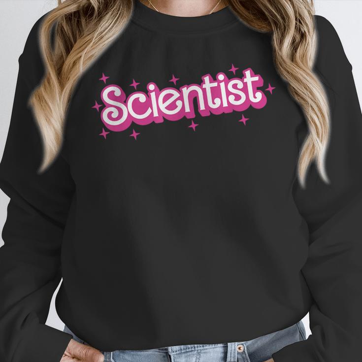 Women Retro Pink Scientist Science Teacher Back To School Women Crewneck Sweatshirt, Science Teacher Gifts, funny design
