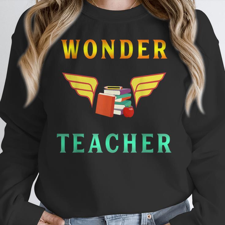 Wonder Teacher Instructor Professor Proud Literature Men Women Girls Kids T-Shirt Women Crewneck Sweatshirt, funny design