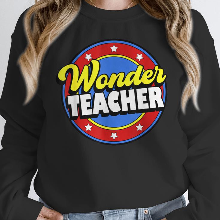 Wonder Teacher Super Woman Power Superhero Back To School Women Crewneck Sweatshirt, Super Teacher Gifts, funny design Wonder Teacher Super Woman Power Superhero Back To School Women Crewneck Sweatshirt, Super Teacher Gifts, funny design