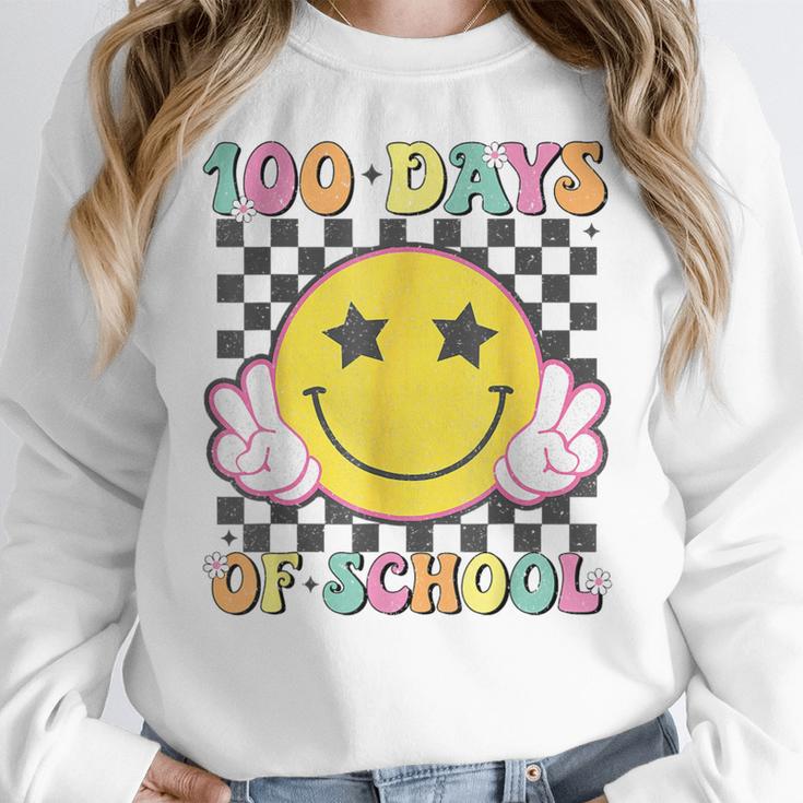 100th Day Of School Teacher Kids 100 Days Of School Women Crewneck Sweatshirt, funny design 100th Day Of School Teacher Kids 100 Days Of School Women Crewneck Sweatshirt, funny design