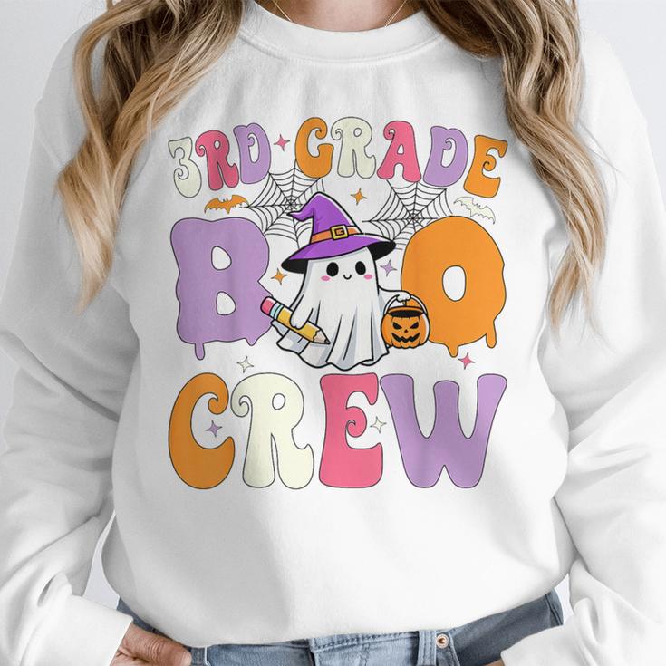 3rd Grade Boo Crew Spooky Third Grade Halloween Teacher Women Crewneck Sweatshirt, funny design