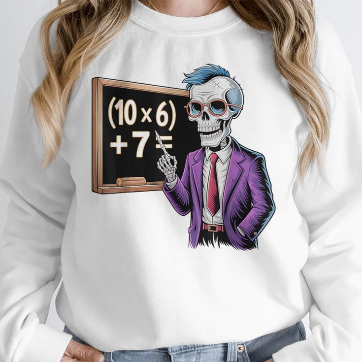 67 Math Teacher Meme Brainrot Six Seven Halloween Equation Women Crewneck Sweatshirt, funny design