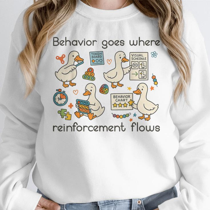 Behavior Analyst Silly Goose RBT ABA Therapy Sped Teacher Women Crewneck Sweatshirt, funny design
