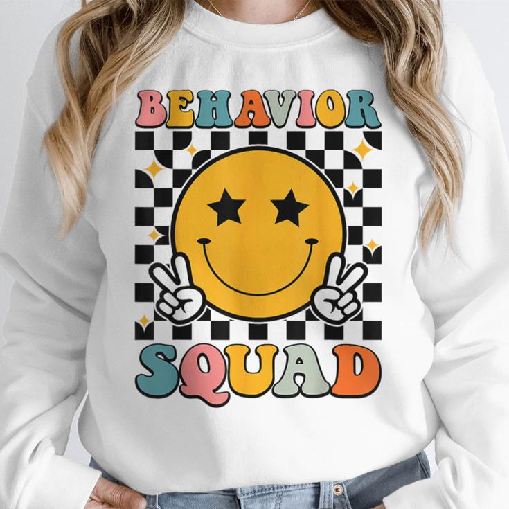 Behavior Squad Specialist Analyst Behavior Teacher Retro Women Crewneck Sweatshirt, funny design Behavior Squad Specialist Analyst Behavior Teacher Retro Women Crewneck Sweatshirt, funny design