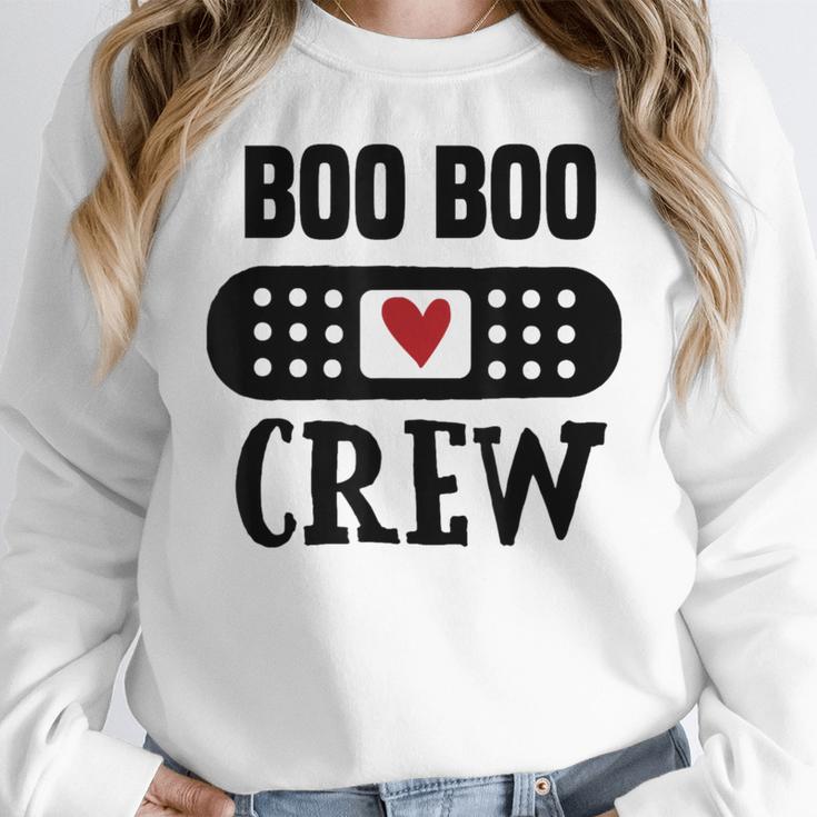 Boo Boo Crew First Aid School Nurse Day Care Teacher Women Crewneck Sweatshirt, funny design Boo Boo Crew First Aid School Nurse Day Care Teacher Women Crewneck Sweatshirt, funny design