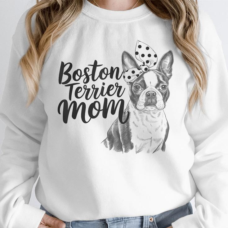 Boston Terrier Dog Bostie Mom Idea For Women Women Crewneck Sweatshirt, Mom Gifts, Boston Terrier Mom Gifts, funny design