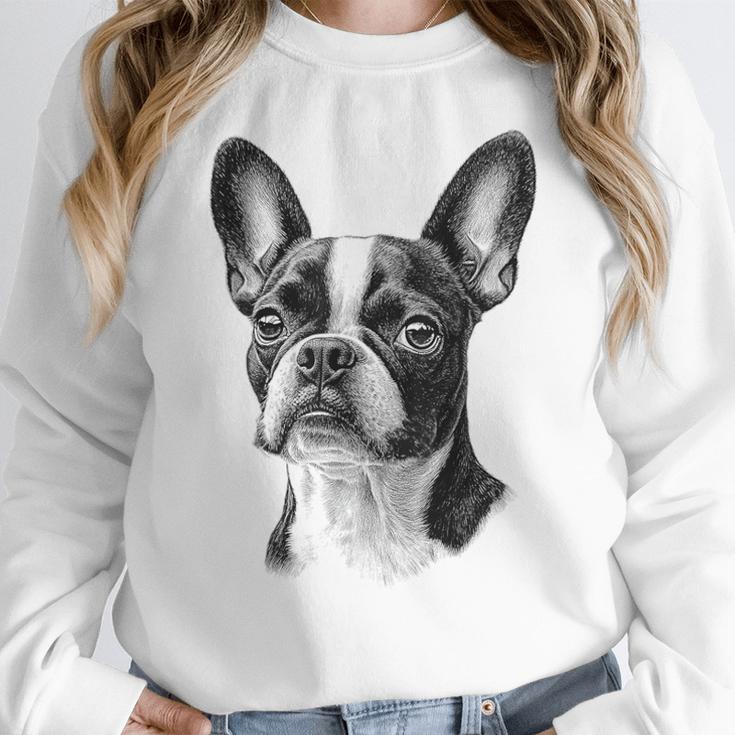 Boston Terrier Dog Motif Pet Illustration Boston Terrier For Men Women Kids Women Crewneck Sweatshirt, funny design