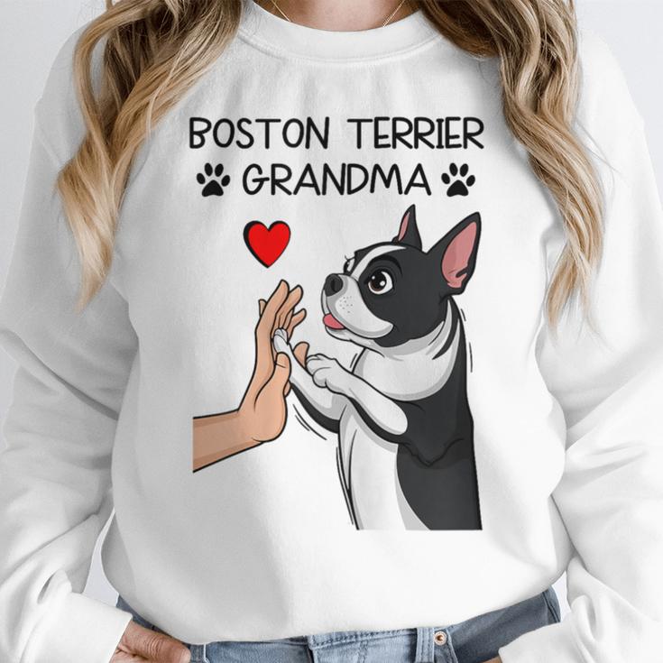 Boston Terrier Grandma Mother's Day Dog Mom Women Crewneck Sweatshirt, Mom Gifts, Boston Terrier Mom Gifts, funny design