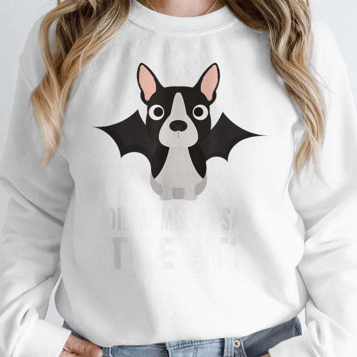 Boston Terrier Halloween Shirt Did Someone Say Treat Women Crewneck Sweatshirt, Boston Terrier Halloween Gifts, funny design