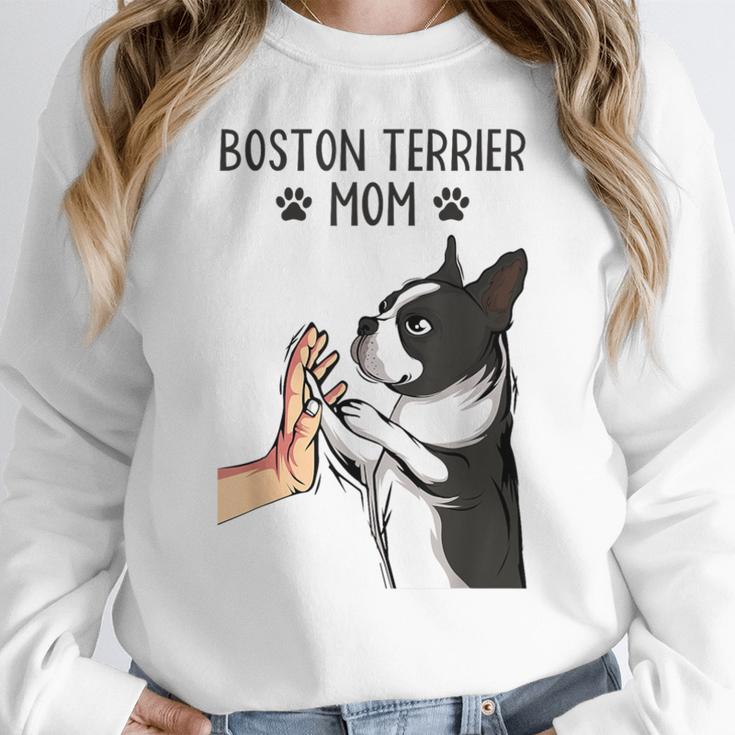 Boston Terrier Mom Dogs Mum Woman Women Crewneck Sweatshirt, Mom Gifts, Boston Terrier Mom Gifts, funny design