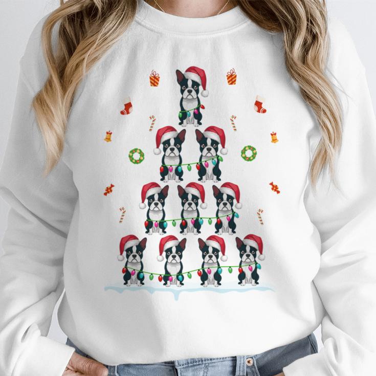 Boston Terrier Xmas Tree Lights For Men Women Boston Terrier Women Crewneck Sweatshirt, funny design