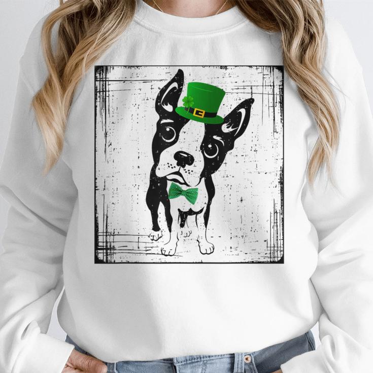 Cool Saint Patrick's Boston Terrier T Shirt For Dogs Lovers Women Crewneck Sweatshirt, funny design