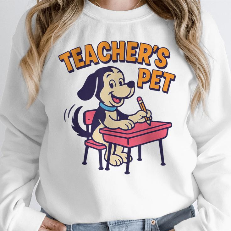 Cute Elementary School Student Dog Teacher's Pet Women Crewneck Sweatshirt, funny design Cute Elementary School Student Dog Teacher's Pet Women Crewneck Sweatshirt, funny design