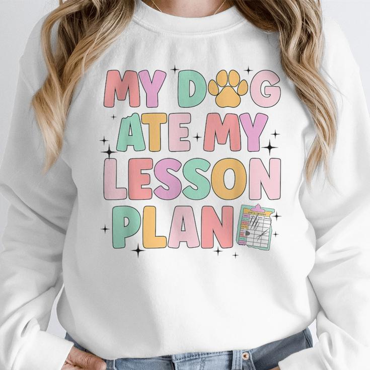 My Dog Ate My Lesson Plan Kindergarten Teacher Dog Lover For Men Women Women Crewneck Sweatshirt, funny design My Dog Ate My Lesson Plan Kindergarten Teacher Dog Lover For Men Women Women Crewneck Sweatshirt, funny design