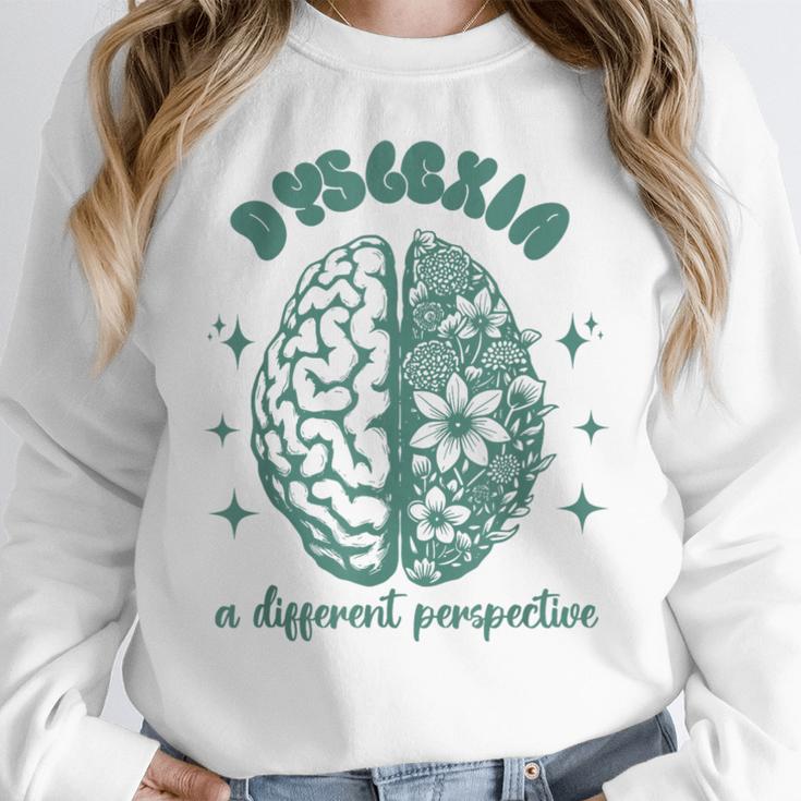 Dyslexia A Different Perspective Dyslexia Specialist Teacher Women Crewneck Sweatshirt, funny design