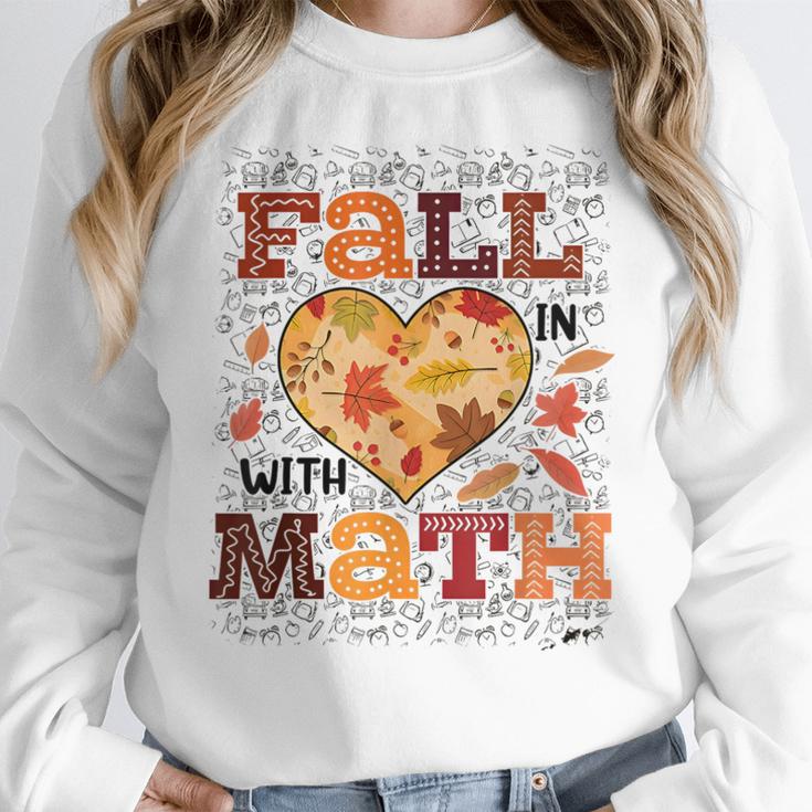Fall Teacher Fall In Love With Math Math Thanksgiving For Men Women Women Crewneck Sweatshirt, funny design Fall Teacher Fall In Love With Math Math Thanksgiving For Men Women Women Crewneck Sweatshirt, funny design