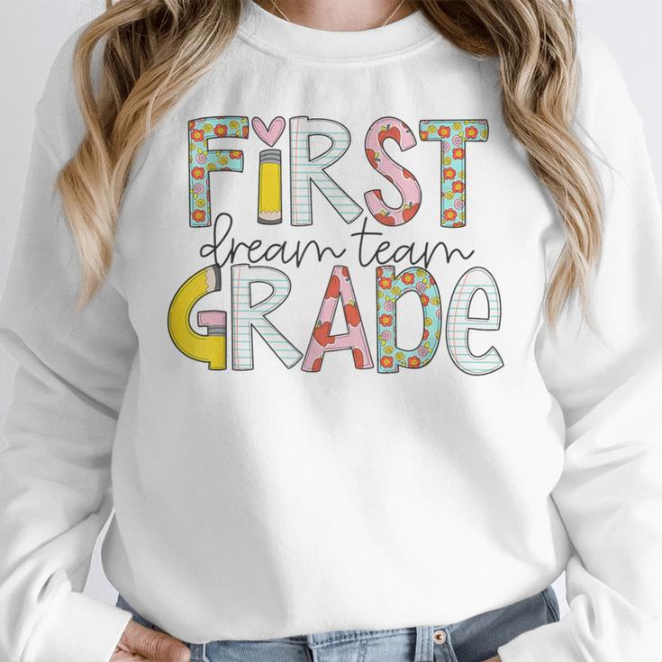First Grade Dream Team Back To School 1st Grade Teacher Women Crewneck Sweatshirt, First Grade Teacher Gifts, funny design First Grade Dream Team Back To School 1st Grade Teacher Women Crewneck Sweatshirt, First Grade Teacher Gifts, funny design