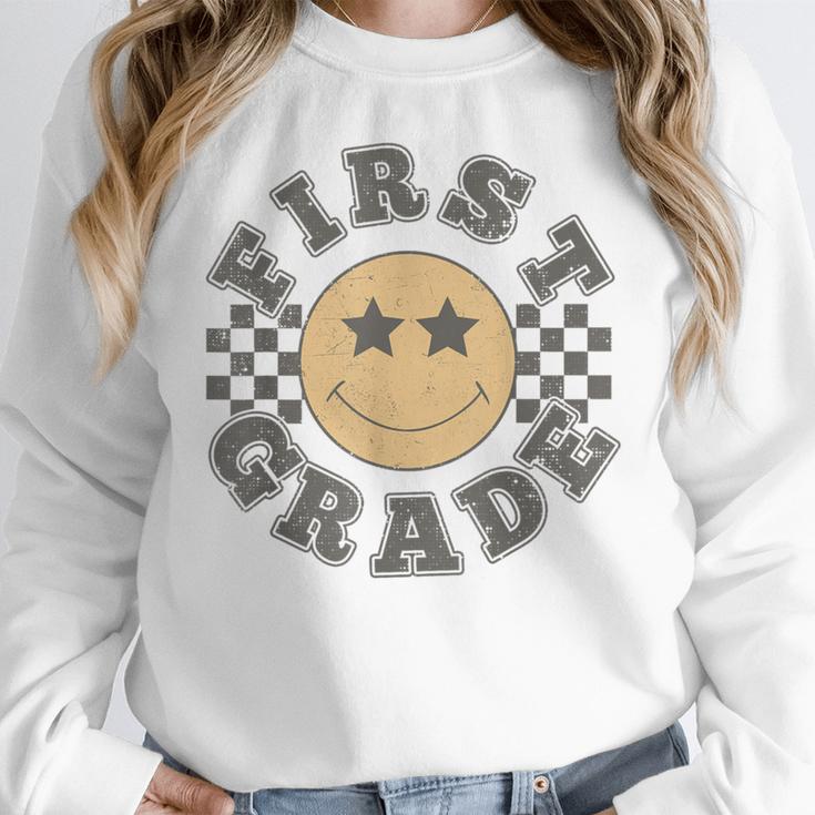 First Grade Teacher First Day Of 1st Grade Back To School Women Crewneck Sweatshirt, First Grade Teacher Gifts, funny design First Grade Teacher First Day Of 1st Grade Back To School Women Crewneck Sweatshirt, First Grade Teacher Gifts, funny design