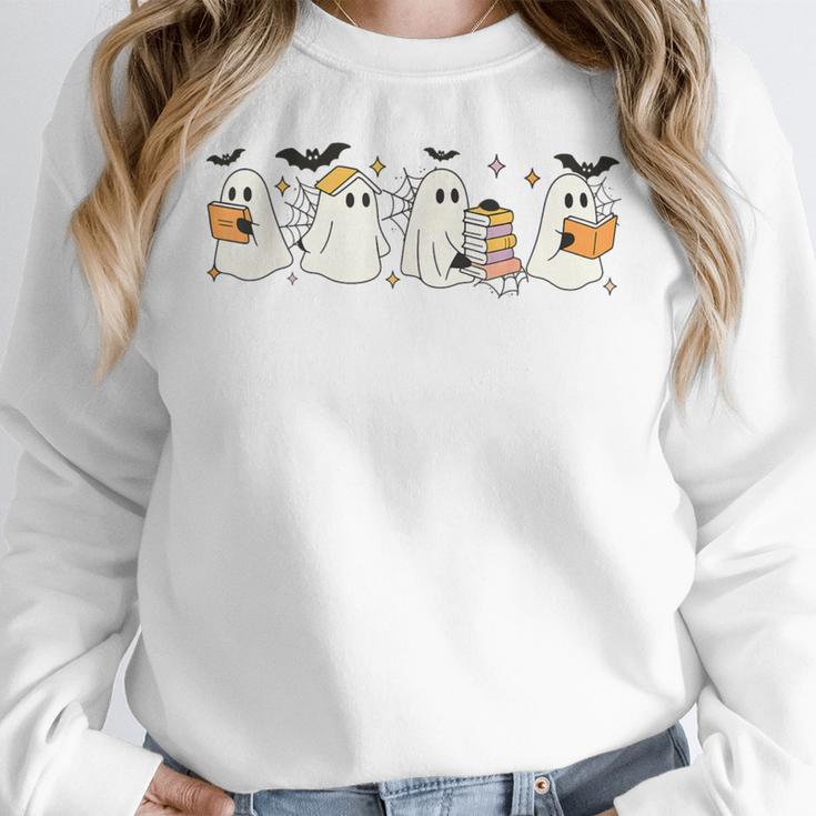 Ghosts Reading Books Library Halloween Teacher Men Women Kid Women Crewneck Sweatshirt, funny design Ghosts Reading Books Library Halloween Teacher Men Women Kid Women Crewneck Sweatshirt, funny design