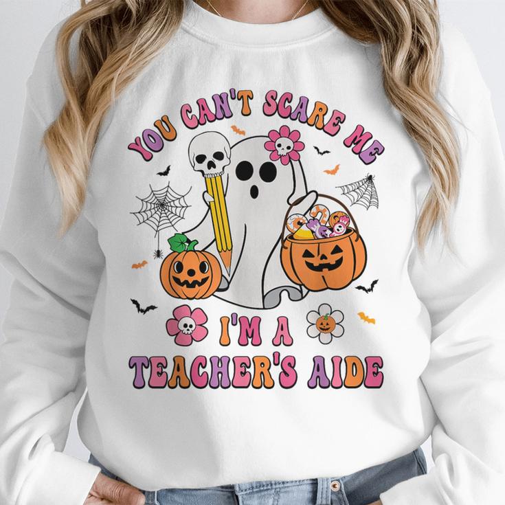 Halloween You Can't Scare Me I'm A School Teacher's Aide Women Crewneck Sweatshirt, funny design Halloween You Can't Scare Me I'm A School Teacher's Aide Women Crewneck Sweatshirt, funny design