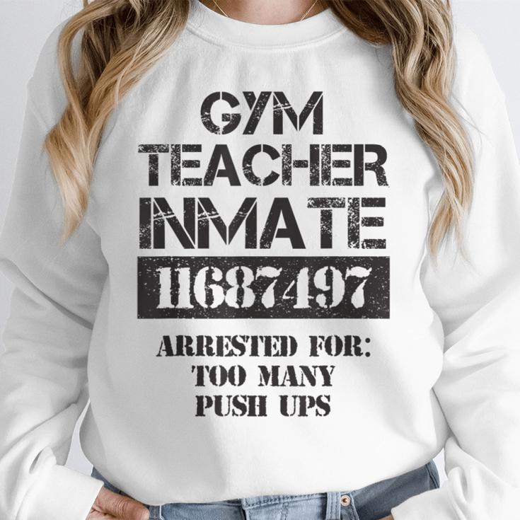 Halloween Gym Teacher Prisoner Costume Women Crewneck Sweatshirt, funny design
