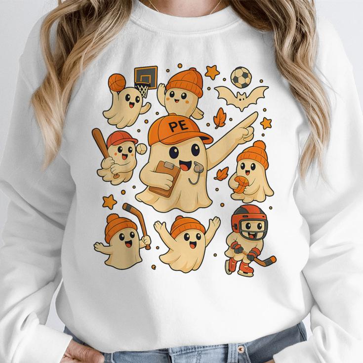 Halloween PE Teacher Costume Ghost Physical Education Women Crewneck Sweatshirt, Pe Teacher Gifts, funny design Halloween PE Teacher Costume Ghost Physical Education Women Crewneck Sweatshirt, Pe Teacher Gifts, funny design