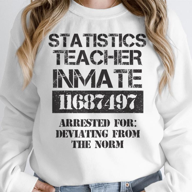 Halloween Statistics Teacher Prisoner Costume Women Crewneck Sweatshirt, funny design Halloween Statistics Teacher Prisoner Costume Women Crewneck Sweatshirt, funny design