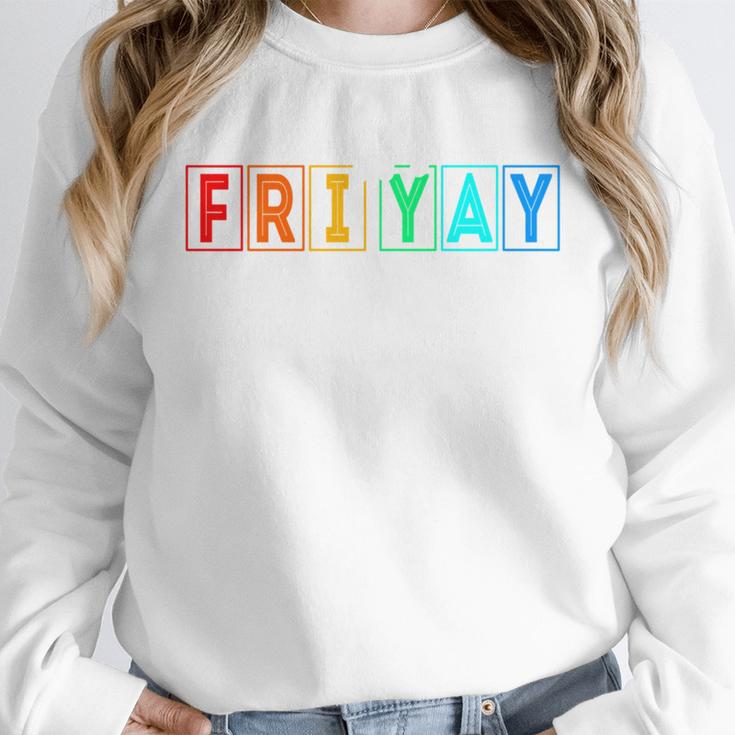Happy Fri Yay Teacher Friday Women Crewneck Sweatshirt, funny design Happy Fri Yay Teacher Friday Women Crewneck Sweatshirt, funny design
