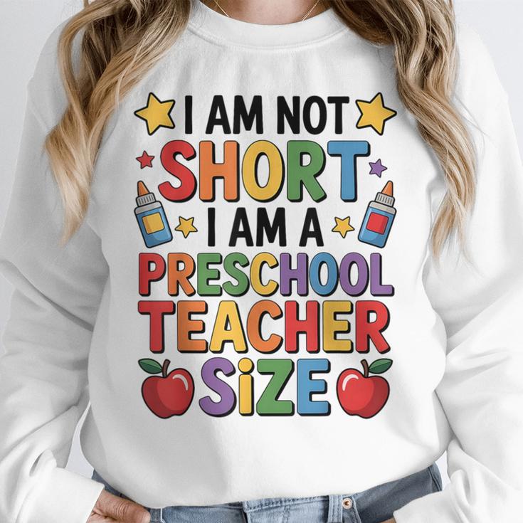 I'm Not Short I'm A Preschool Teacher Size Quote Women Women Crewneck Sweatshirt, funny design I'm Not Short I'm A Preschool Teacher Size Quote Women Women Crewneck Sweatshirt, funny design