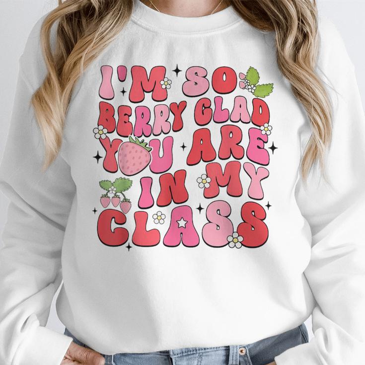 I'm So Berry Glad You Are Strawberry Elementary Teacher Women Crewneck Sweatshirt, funny design I'm So Berry Glad You Are Strawberry Elementary Teacher Women Crewneck Sweatshirt, funny design
