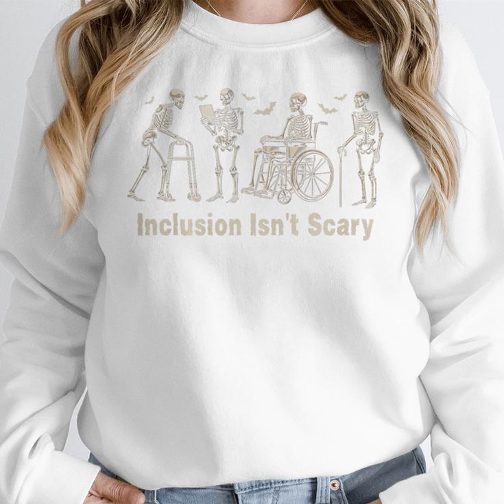 Inclusion Isn't Scary Skeleton Halloween Sped Teacher Premium Tri-Blend Women Crewneck Sweatshirt, funny design Inclusion Isn't Scary Skeleton Halloween Sped Teacher Premium Tri-Blend Women Crewneck Sweatshirt, funny design