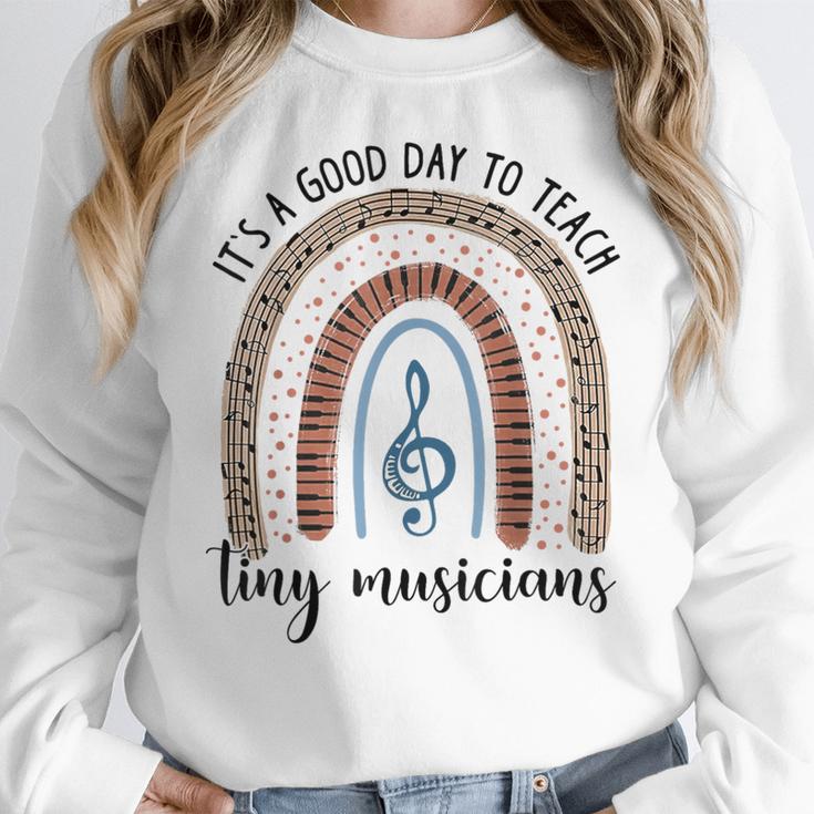 Its A Good Day To Teach Tiny Musicians Music Teacher Rainbow Women Crewneck Sweatshirt, funny design Its A Good Day To Teach Tiny Musicians Music Teacher Rainbow Women Crewneck Sweatshirt, funny design