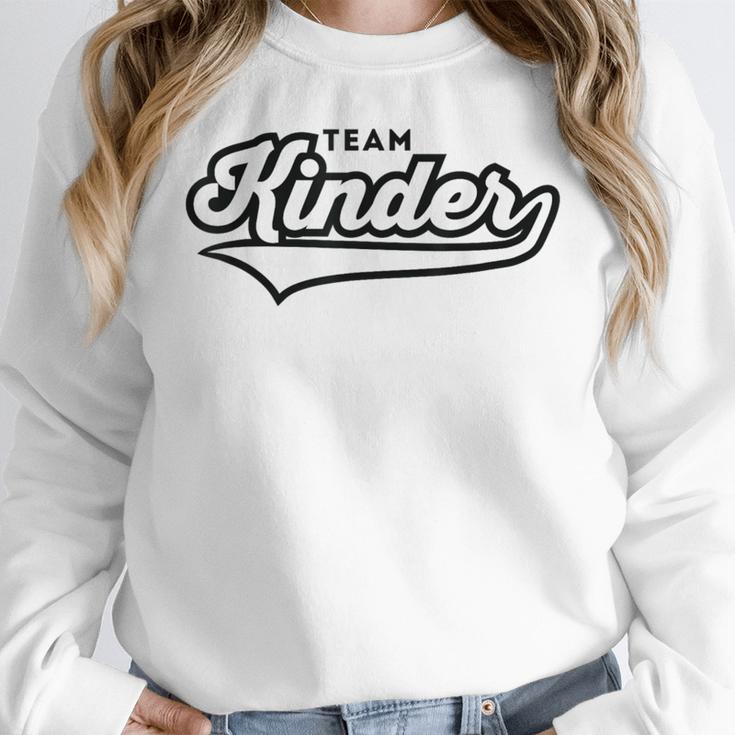 Kindergarten TEAM School Teacher Kinder Baseball-Style Shirt Women Crewneck Sweatshirt, funny design Kindergarten TEAM School Teacher Kinder Baseball-Style Shirt Women Crewneck Sweatshirt, funny design