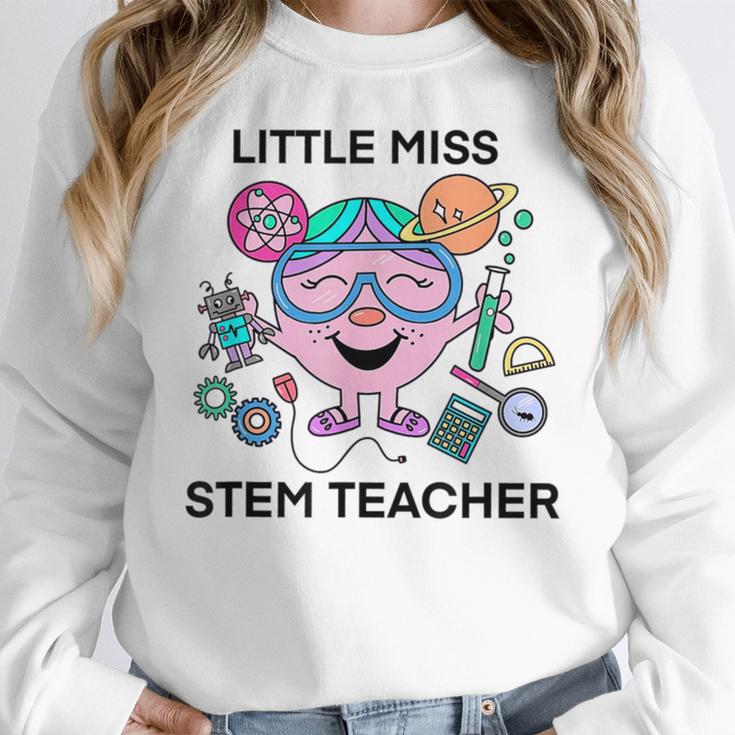 Little Miss Stem Teacher Women Crewneck Sweatshirt, funny design