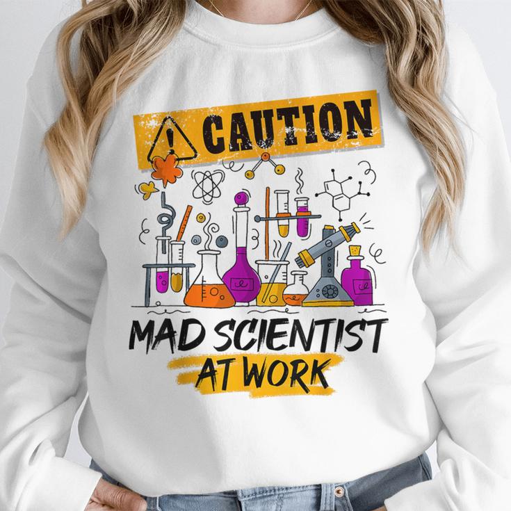 Mad Scientist Halloween Costume Science Teacher Women Crewneck Sweatshirt, Science Teacher Gifts, funny design