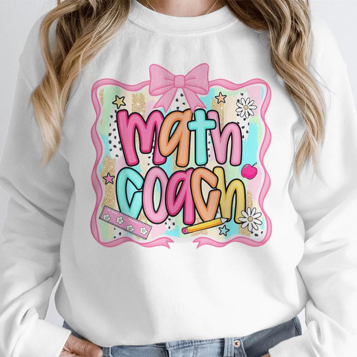 Math Coach Back To School Math Teacher Women Crewneck Sweatshirt, funny design