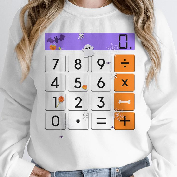 Math Teacher Halloween Costume Calculator Math Pun Women Crewneck Sweatshirt, funny design