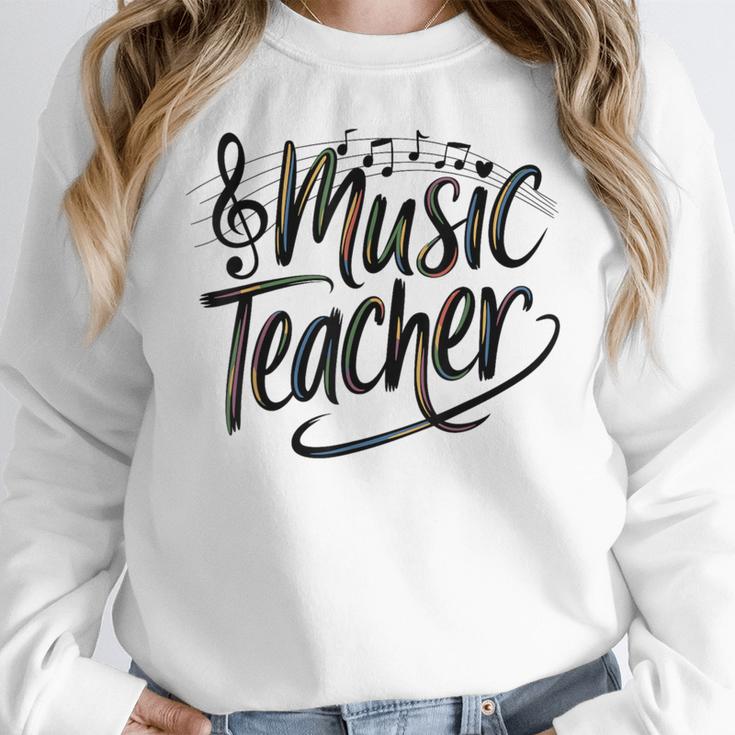 Music Teacher For Women Elementary First Day Of School Women Crewneck Sweatshirt, funny design Music Teacher For Women Elementary First Day Of School Women Crewneck Sweatshirt, funny design