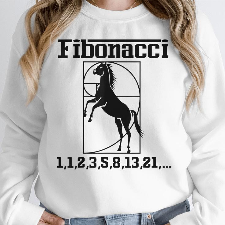 Nerdy Fibonacci Racing Car Horse Math Teacher Men Women Girls Kids Women Crewneck Sweatshirt, funny design