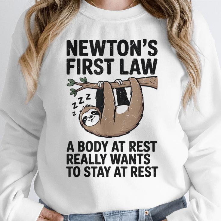 Newtons First Law Physics Jokes Science Teacher Women Crewneck Sweatshirt, Science Teacher Gifts, funny design Newtons First Law Physics Jokes Science Teacher Women Crewneck Sweatshirt, Science Teacher Gifts, funny design