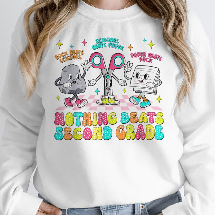 Nothing Beats 2nd Second Grade Back To School Teacher Kids Women Crewneck Sweatshirt, 2nd Grade Teacher Gifts, funny design