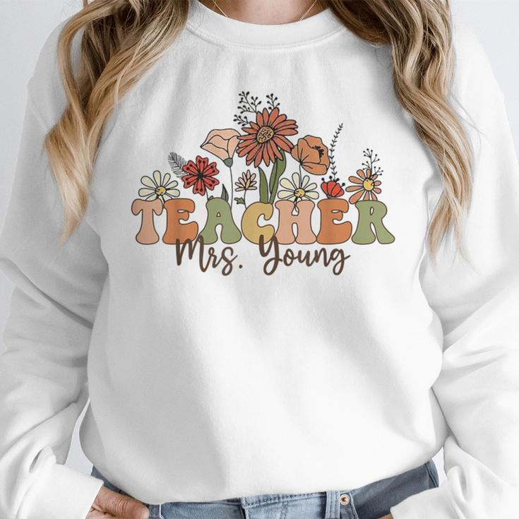 Personalized Name Teacher Mrs Young Back To School Custom Women Crewneck Sweatshirt, funny design Personalized Name Teacher Mrs Young Back To School Custom Women Crewneck Sweatshirt, funny design