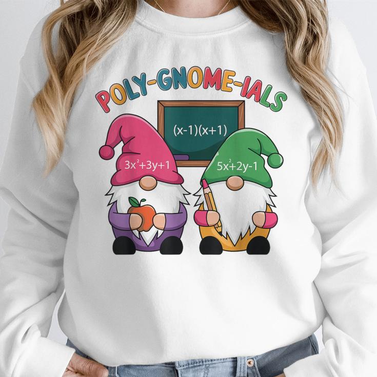 Poly-Gnome-Ials Algebra Teacher Calcul Teacher Women Crewneck Sweatshirt, funny design
