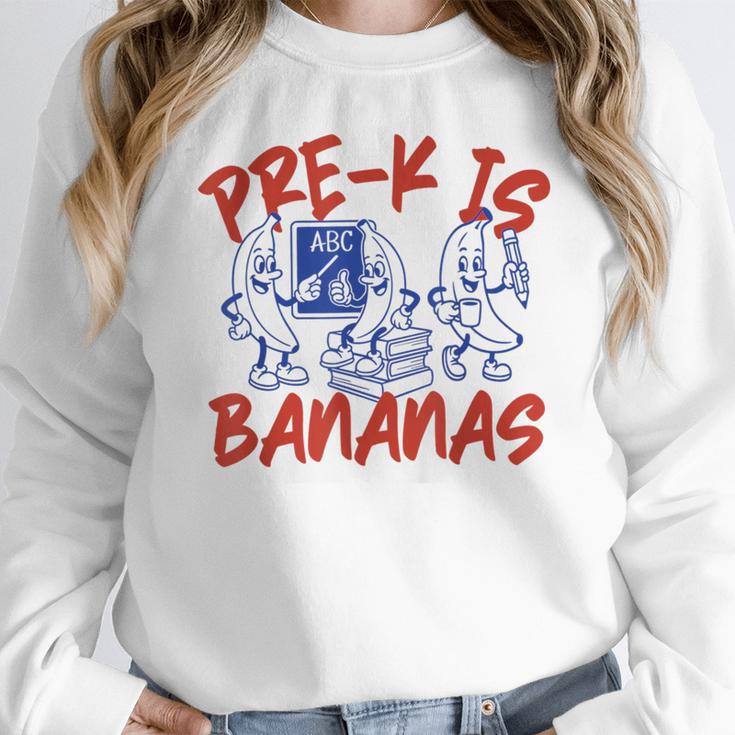 Pre-K Is Bananas Teacher Back To School Chaos Coordinator Women Crewneck Sweatshirt, funny design Pre-K Is Bananas Teacher Back To School Chaos Coordinator Women Crewneck Sweatshirt, funny design