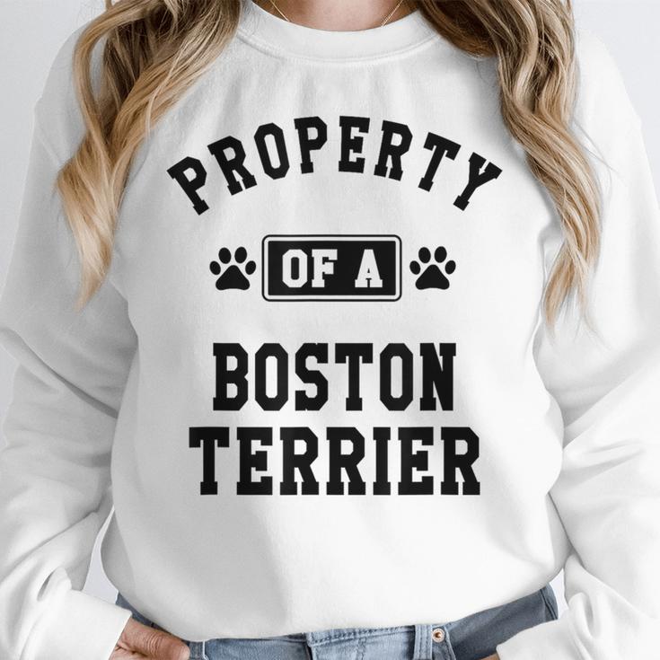 Property Of Boston Terrier Boston Terrier Shirt Women Crewneck Sweatshirt, funny design