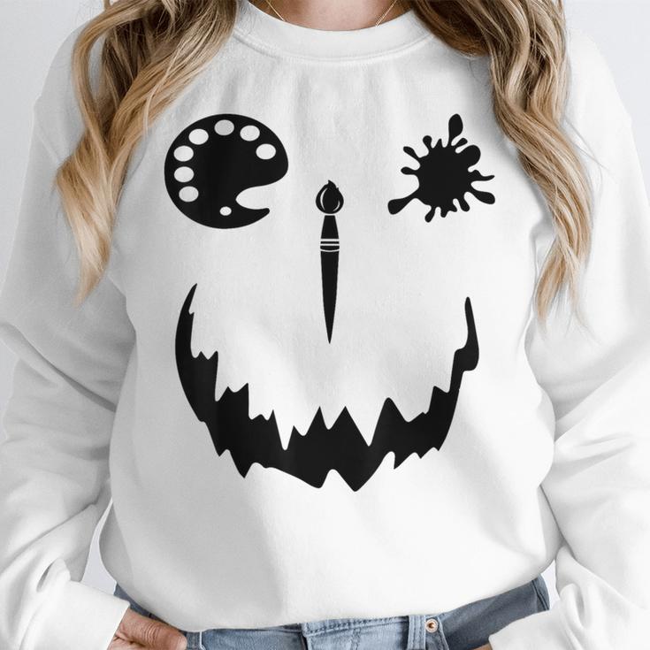 Pumpkin Artist Halloween Art Teacher Women Crewneck Sweatshirt, funny design Pumpkin Artist Halloween Art Teacher Women Crewneck Sweatshirt, funny design
