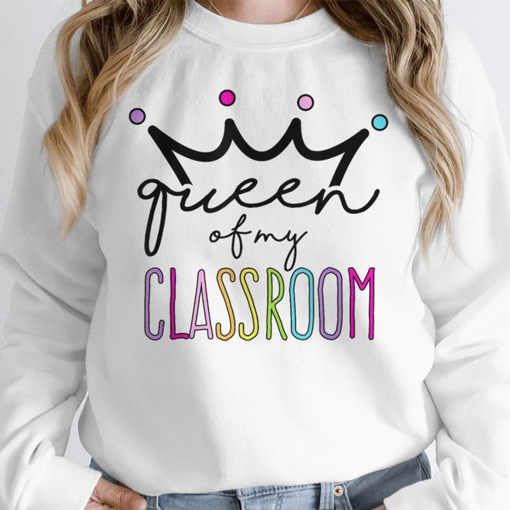 Queen Of My Classroom Colorful Teacher For Men Women Women Crewneck Sweatshirt, funny design Queen Of My Classroom Colorful Teacher For Men Women Women Crewneck Sweatshirt, funny design