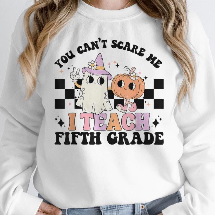 Retro You Can't Scare Me I Teach 5th Grade Teacher Halloween Women Crewneck Sweatshirt, funny design Retro You Can't Scare Me I Teach 5th Grade Teacher Halloween Women Crewneck Sweatshirt, funny design